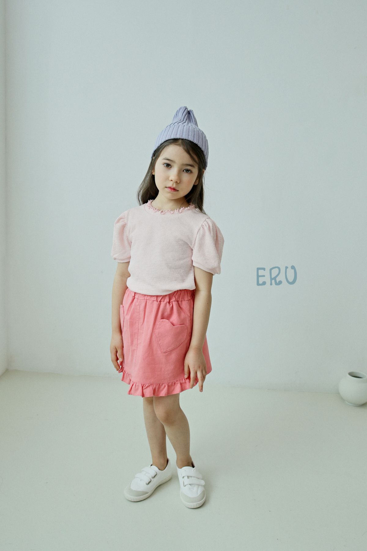 韓國 ERU - 捲捲邊公主袖上衣-紫