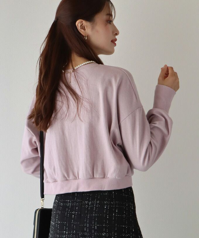 日本 BLUE EAST - 圓領百搭短版長袖上衣-草綠