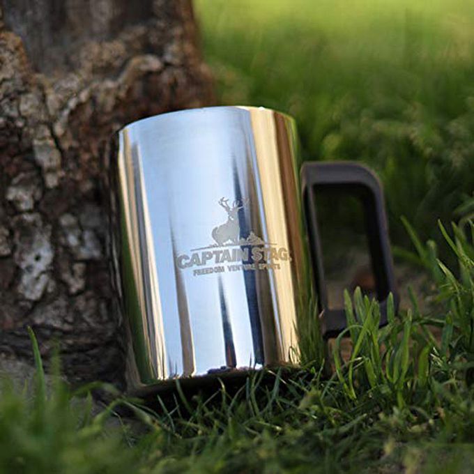 日本CAPTAIN STAG - 雙層不鏽鋼經典款馬克杯350ml