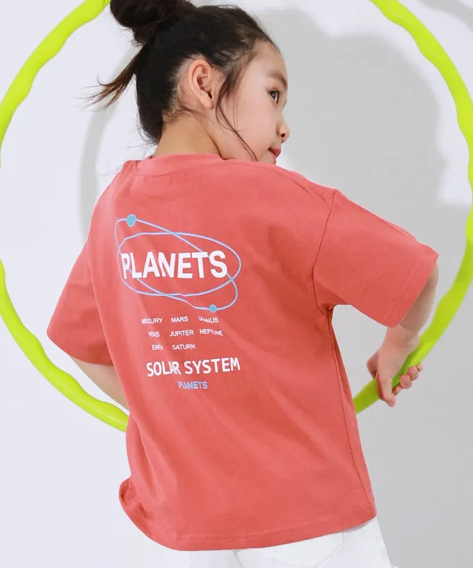 日本 devirock - 100%棉 定番印花短袖上衣-背後標籤-炭黑