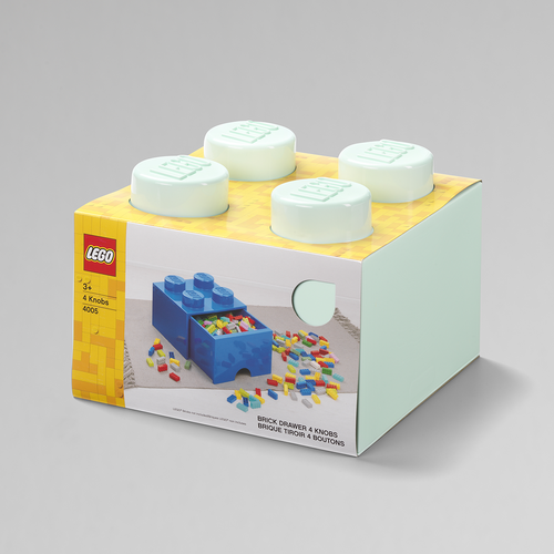樂高 LEGO® 四凸抽屜收納箱(多色可選) (水藍色)
