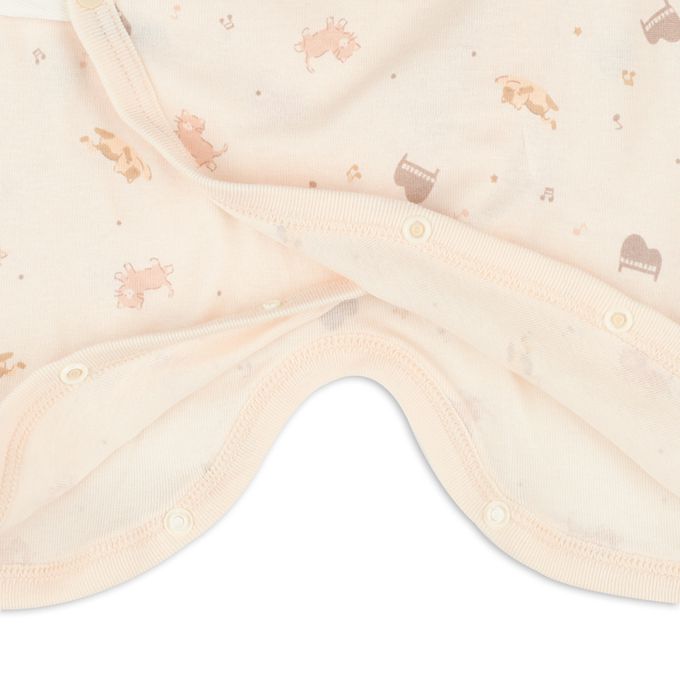 akachan honpo - 長袖蝴蝶裝2件組-按扣款 小貓-粉紅色 (50~60cm)