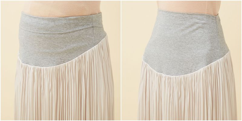 日本千趣會 - 孕婦百褶長裙-米杏