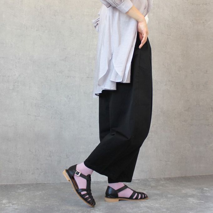 日本女裝代購 - [熱銷款] 超藏肉休閒錐形美腿褲-黑