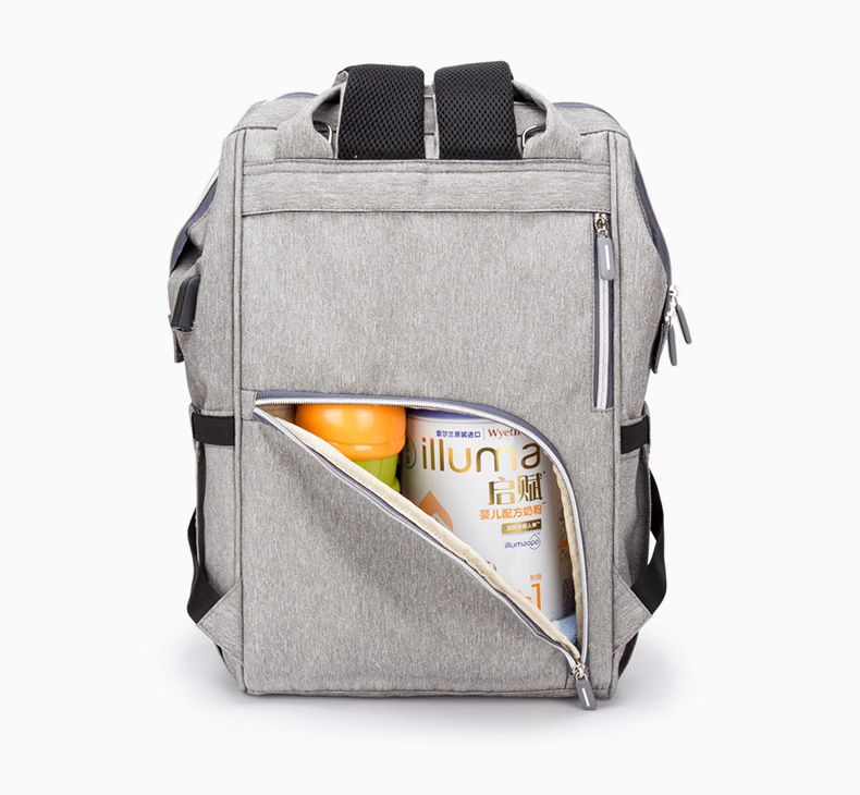 多功能防水後背包/媽媽包-迷彩款-灰色 (40x33x20cm)