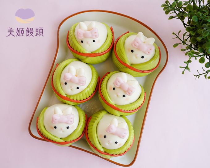 美姬饅頭 - 兔兔粽子鮮乳造型紅豆包