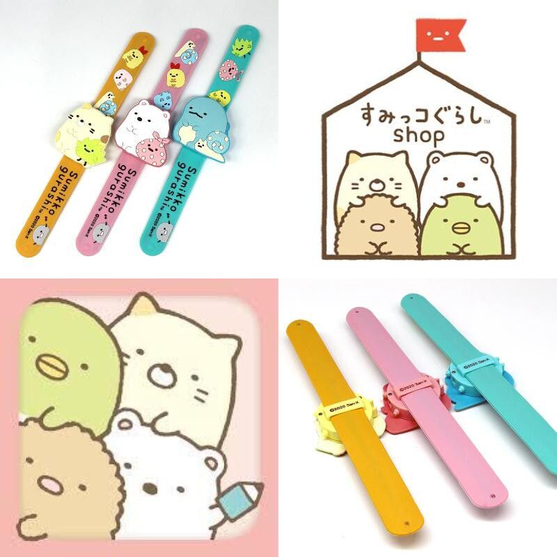 日本代購 - 角落生物 兒童手錶-貓咪-掀蓋/啪啪圈錶帶款 (橘)