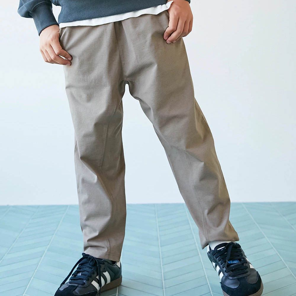 速乾抗毛球不易皺錐形長褲-淺棕