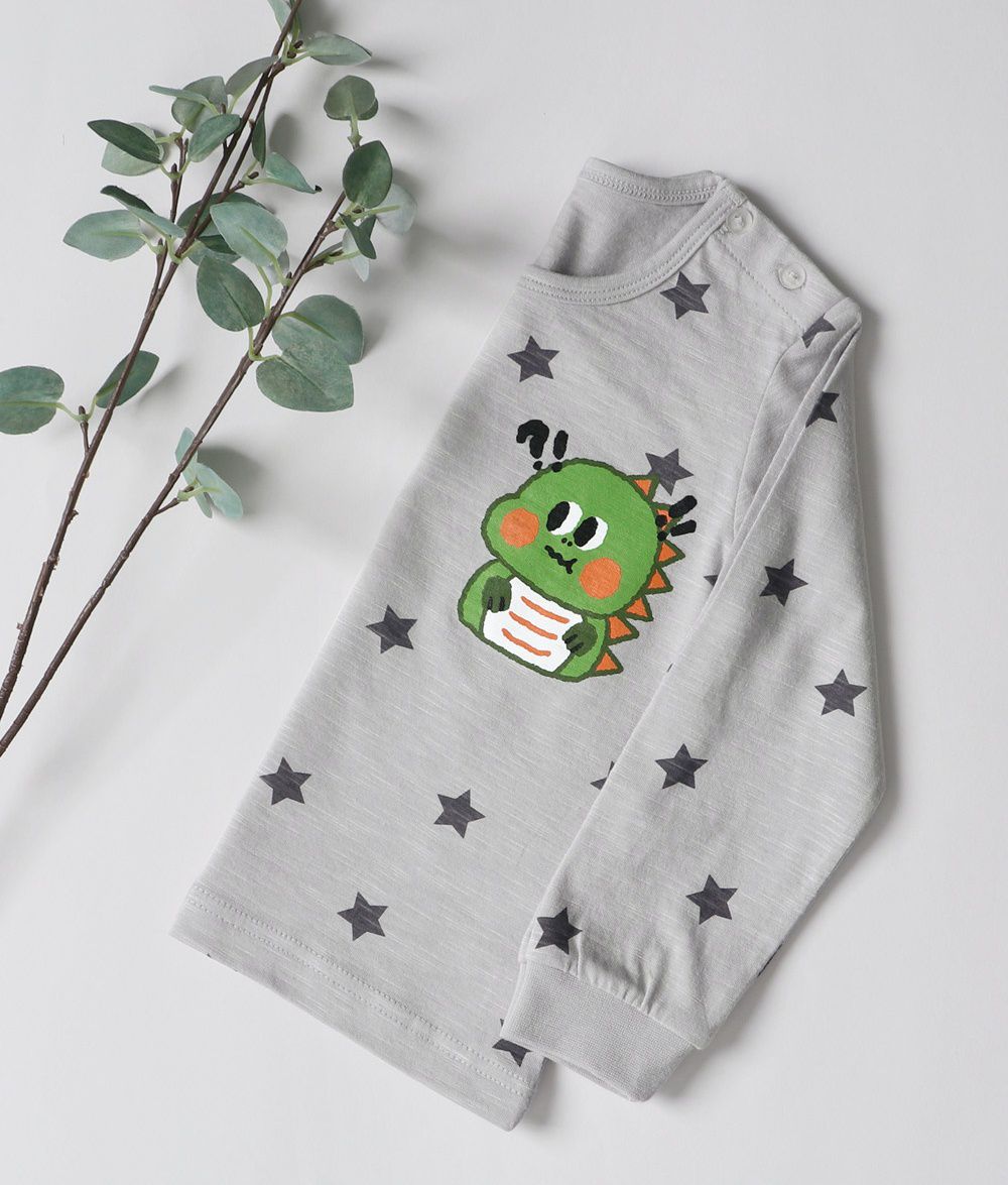 韓國 Mellisse - 韓製莫代爾透氣長袖家居服-星星恐龍