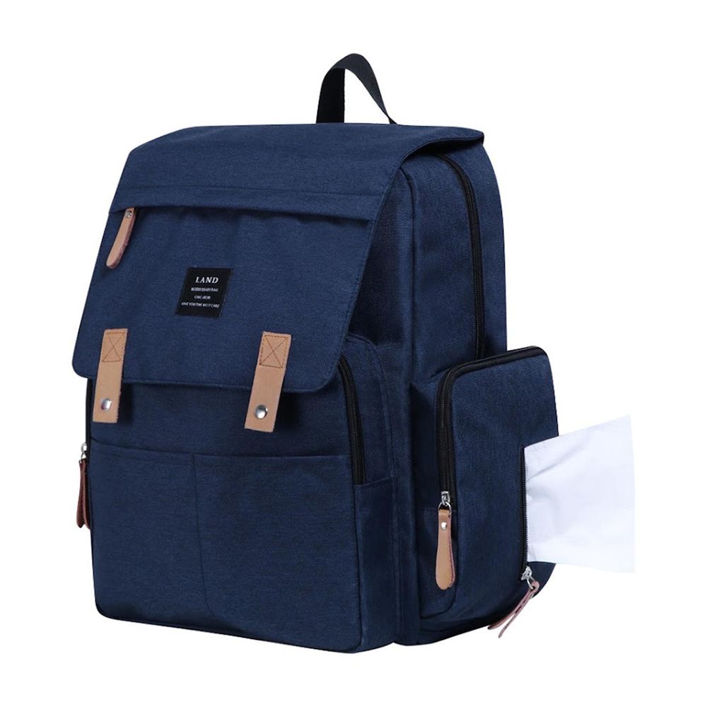 JoyNa - 多分隔大容量媽媽包 電腦包 可插行李箱-藍色 (33*15*39cm)