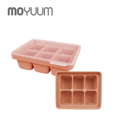 韓國 Moyuum - 白金矽膠副食品分裝盒-6格-南瓜橘