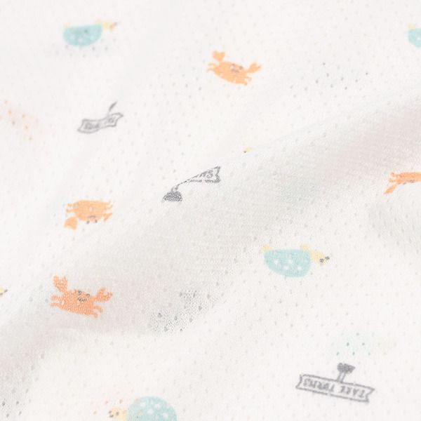 akachan honpo - 短袖前開式包屁衣-橘色 (80cm)