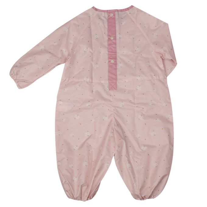 akachan honpo - 長袖防髒衣-小花-粉紅色 (80~90cm)