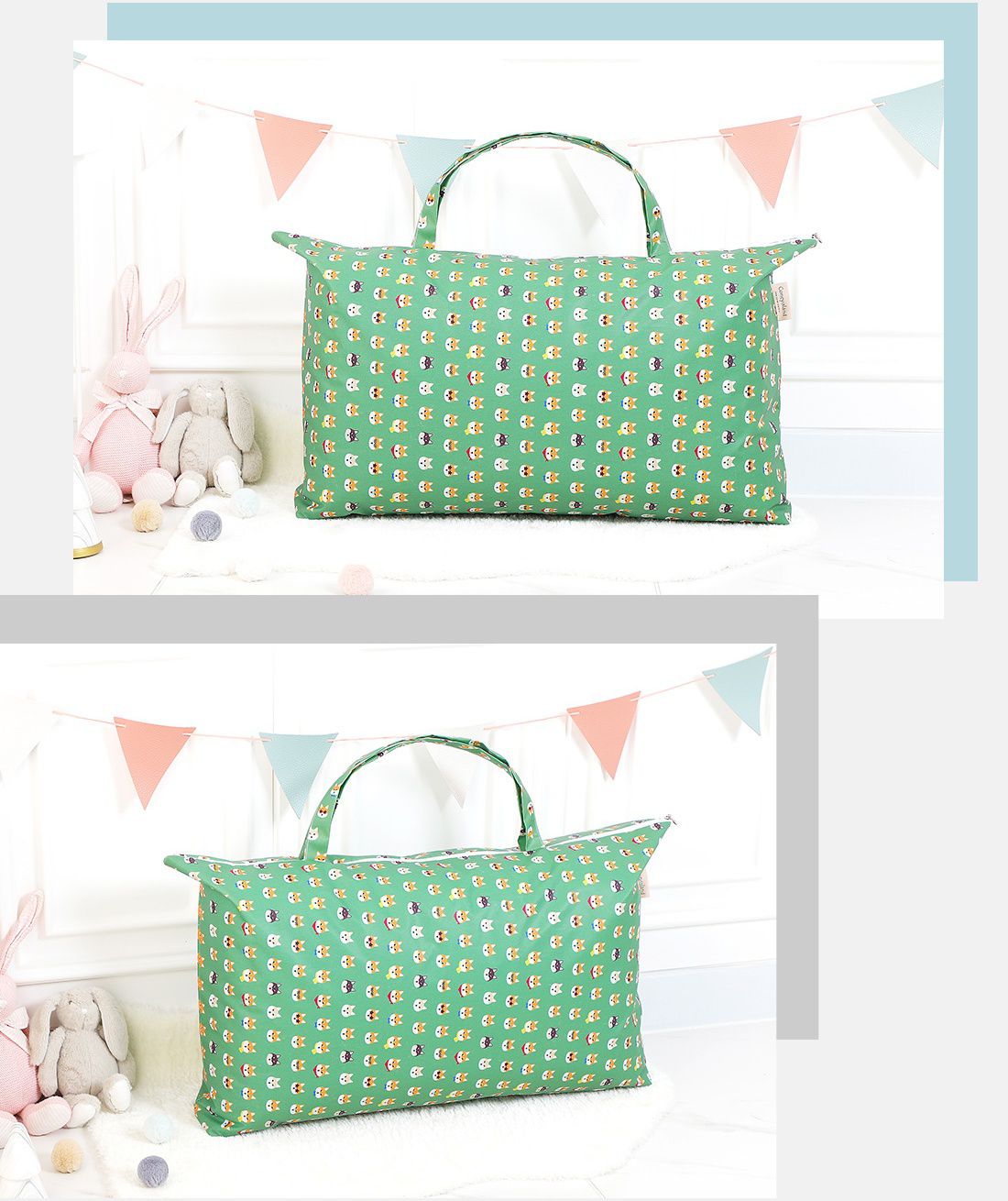 韓國 Coney Island - 雙面防水睡袋收納袋-領巾柴犬 (77.5X42.5cm)