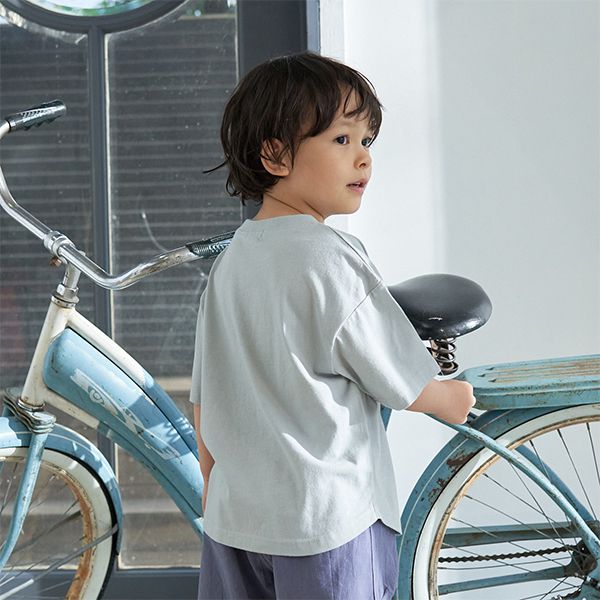 日本 b-ROOM - 純棉柔軟定番素色短袖上衣-淺黃