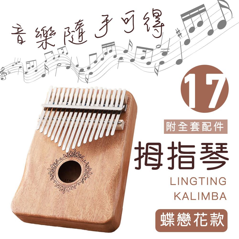 卡林巴琴/拇指琴/17音護手升級/完整禮盒全套配件 蝶戀花