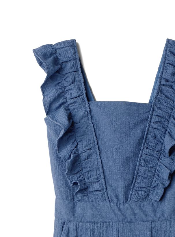 日本 GRL - 率性荷葉邊連身吊帶褲-摩卡