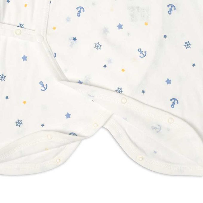 akachan honpo - 新生兒內衣10件組-按扣款-奶油色 (肚衣:50cm蝴蝶裝:50~60cm)