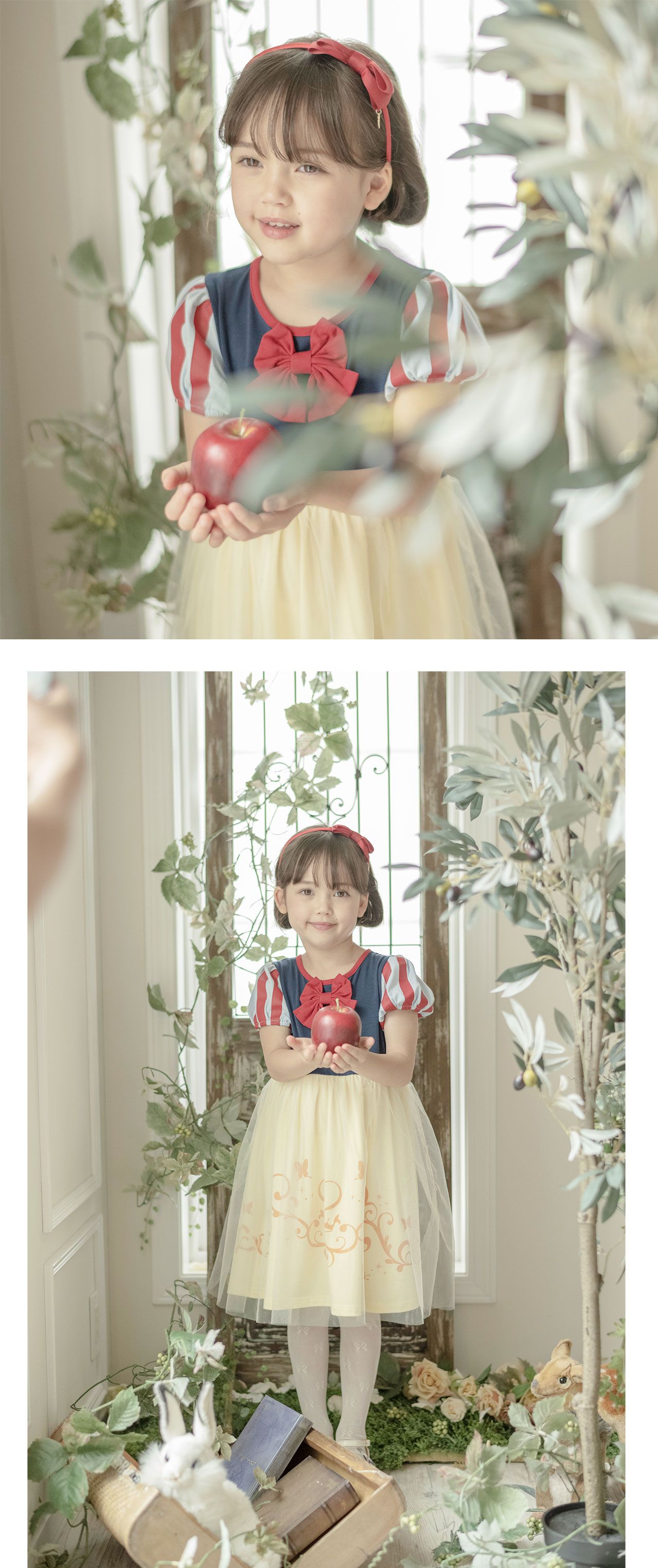 日本 Catherine Cottage - 童話公主薄紗拼接洋裝-深藍x黃