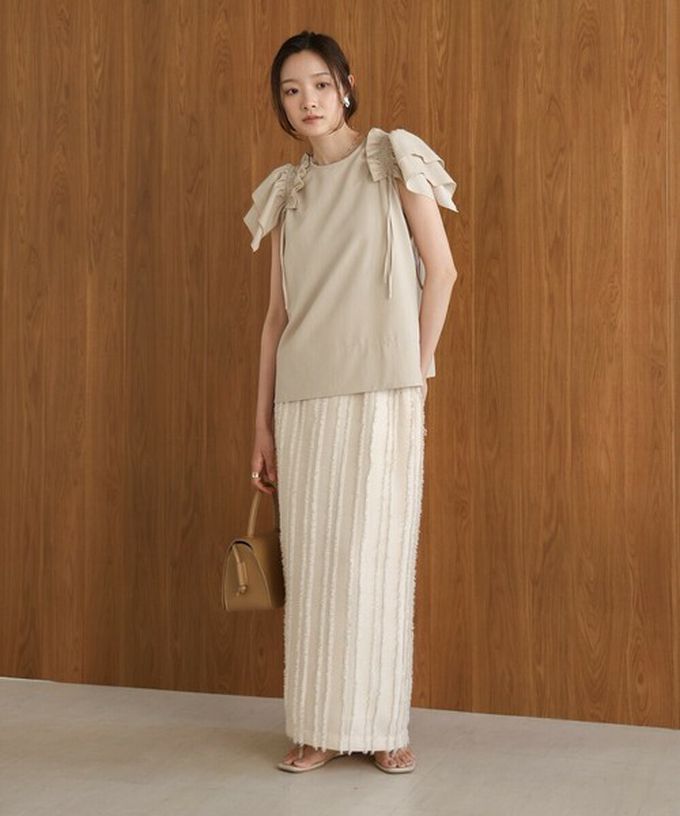 日本 Bab - 浪漫層次感荷葉短袖上衣-淺藍 (M)