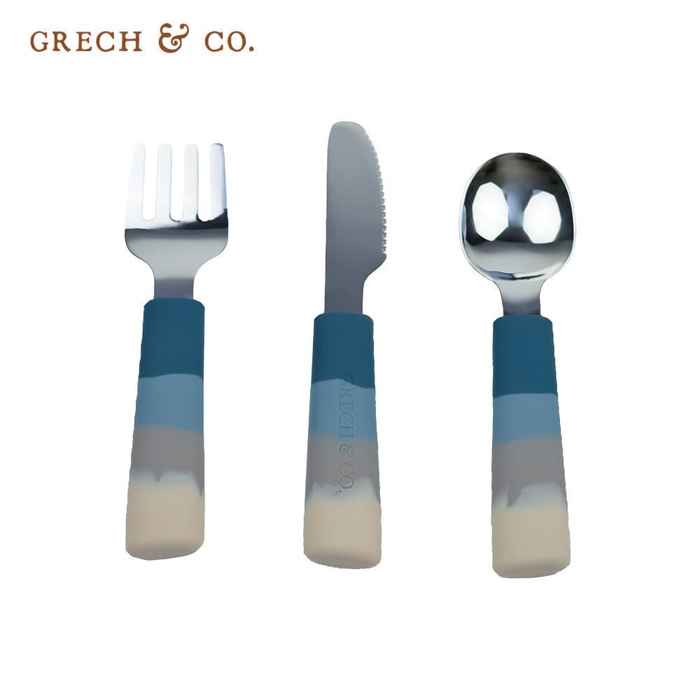 丹麥Grech&Co. - 不銹鋼餐具三入組-漸層藍