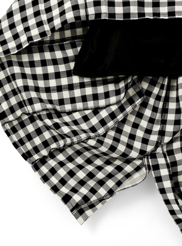 日本 GRL - 甜美收腰格紋吊帶裙-時尚黑