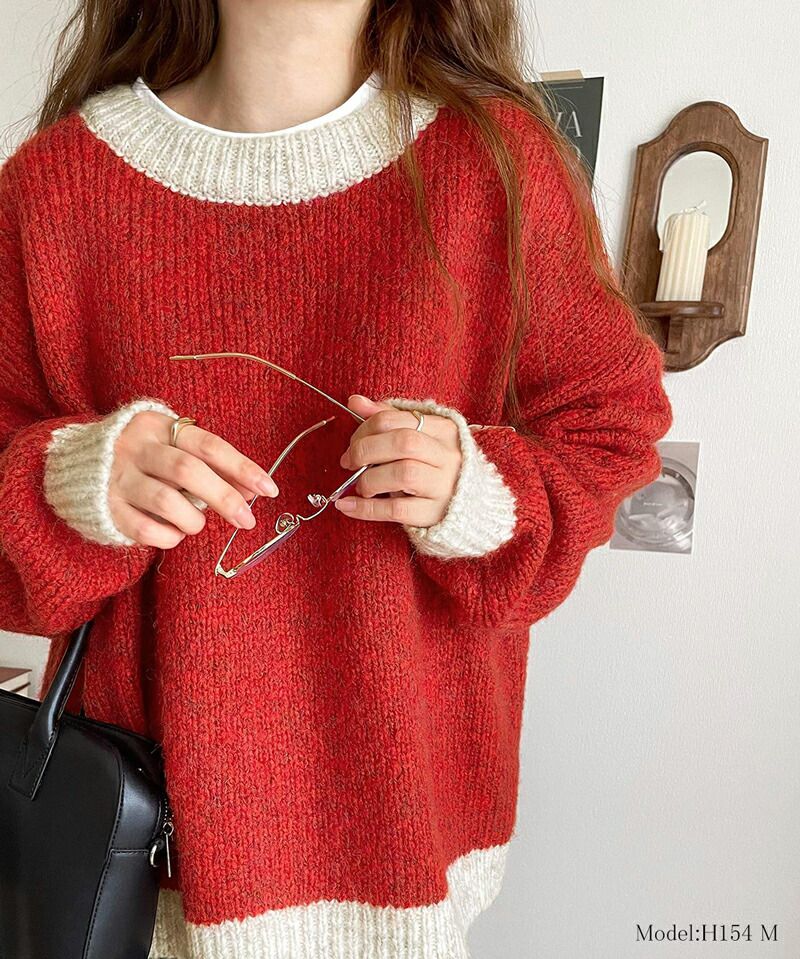 日本 Classical Elf - Java聯名 前後穿2Way針織上衣-紅