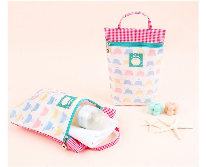 韓國 Coney Island - 多用途手提防水寬底收納袋-糖果鯨魚 (20.5X25X7cm)