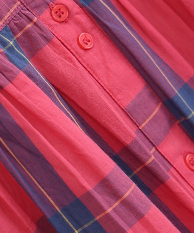 日本 Lupilien - 100%印度棉 清爽格紋開襟無袖洋裝-炭黑