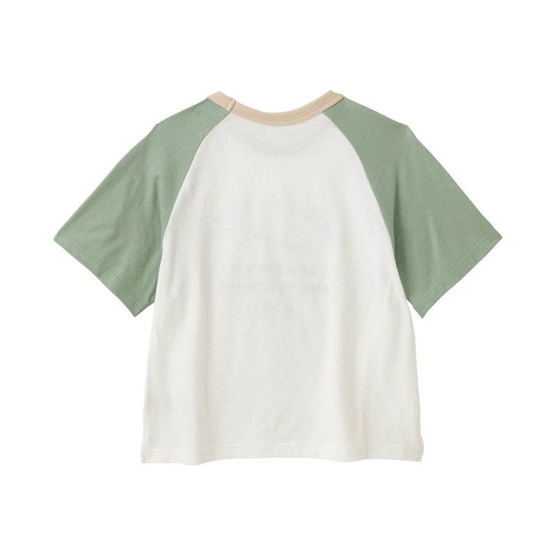 日本千趣會 - GITA 美式撞色短袖上衣-英文標語-復古藍