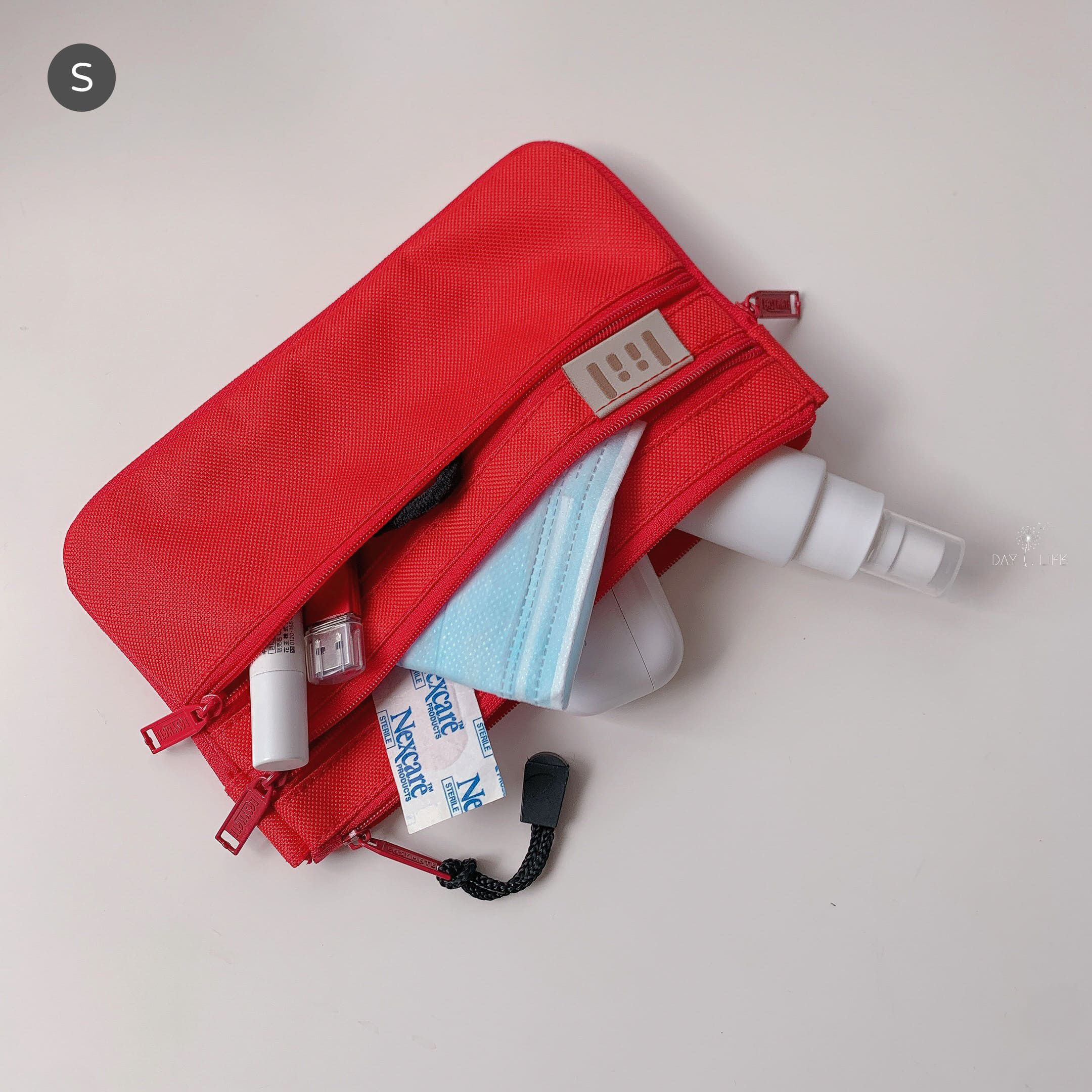 理理 liil - 紋理三拉鏈收納文件袋-風鈴藍 (M-250x190x45mm)