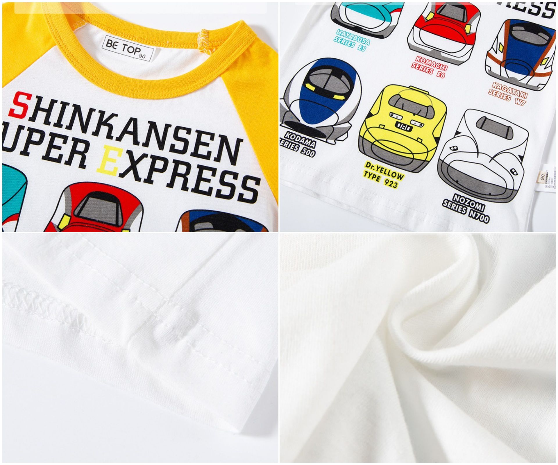 純棉短袖上衣-火車頭集合-藍色