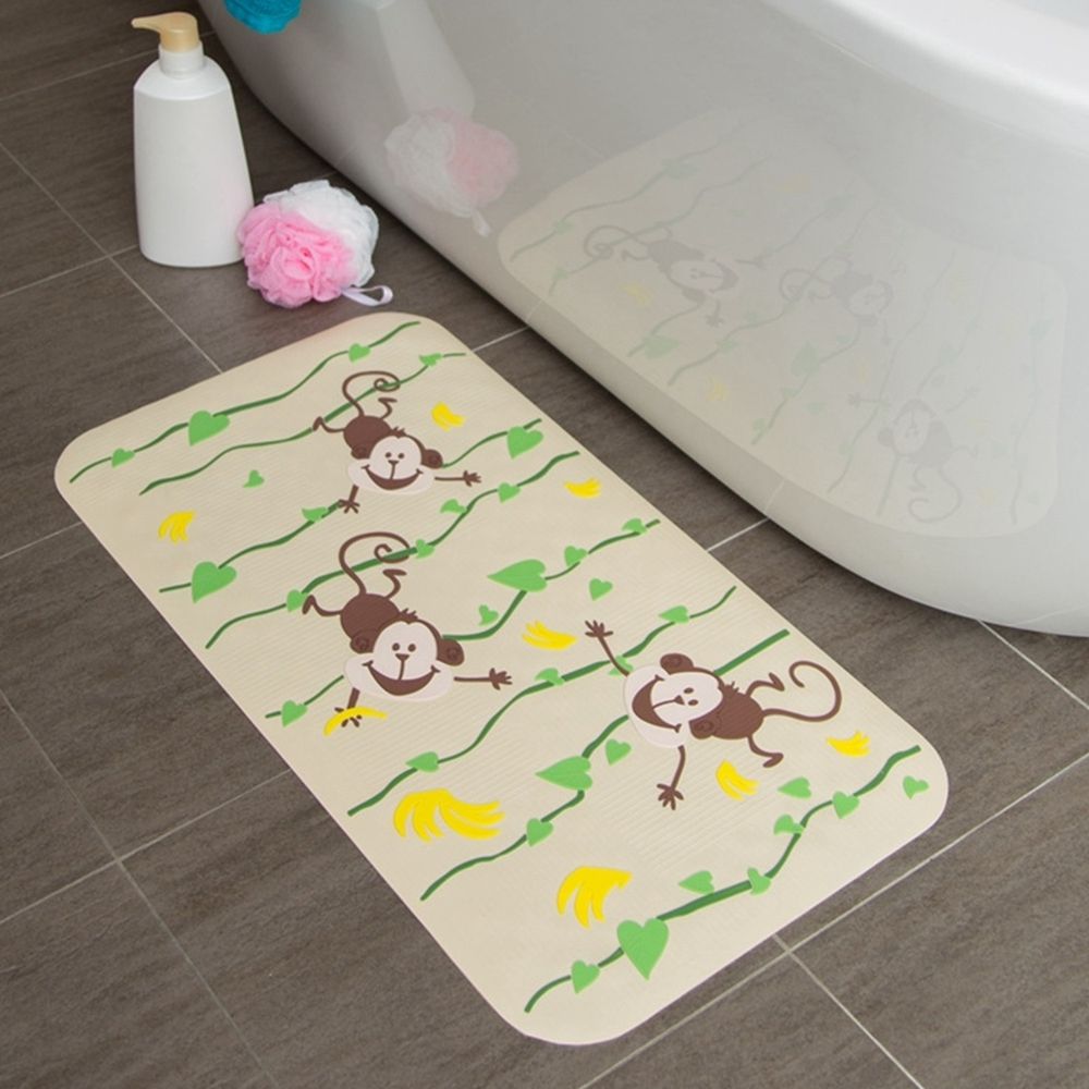Vanibaby - 浴室防滑墊/浴盆止滑墊/立體圖案超強吸力-香蕉小猴