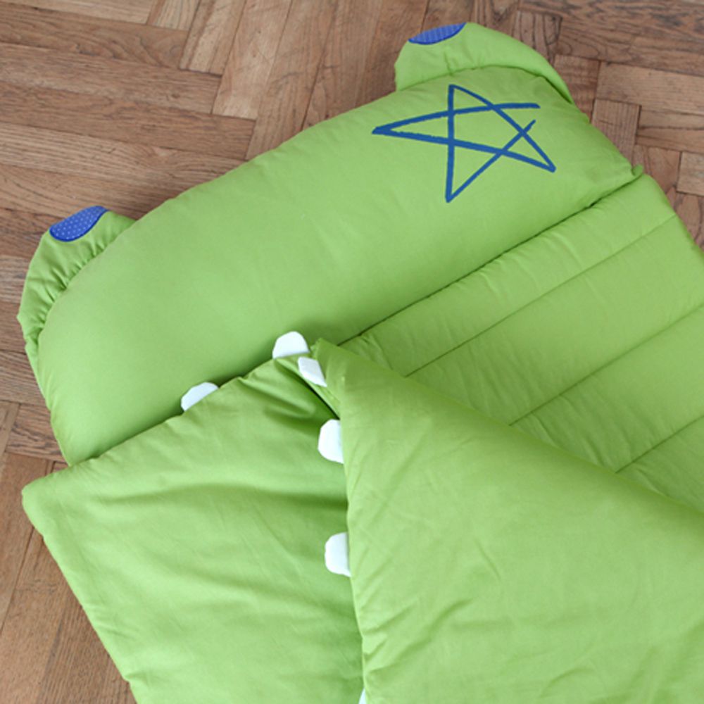 韓國Daby - 【2020年新款】大怪獸兒童睡袋+帆布收納袋-青蛙Frogy(綠色)