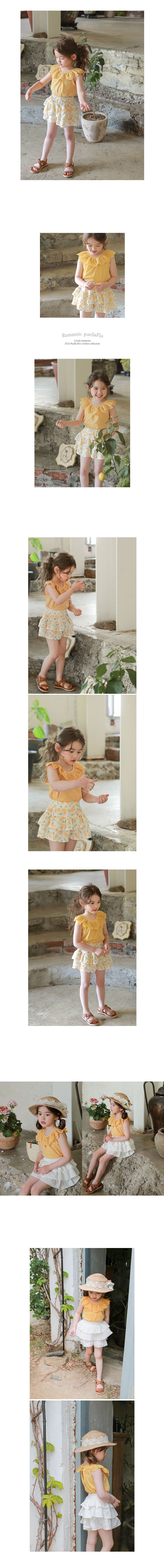 韓國 Puellaflo - 鏤空花瓣領上衣-粉橘