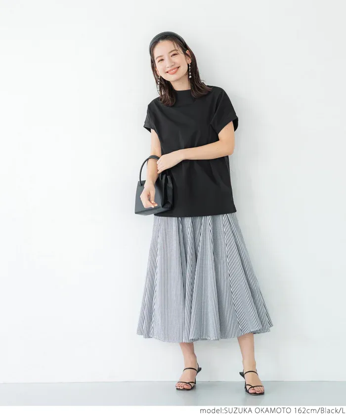 日本 COCA - 100%美國棉 厚磅短袖上衣-立領-黑