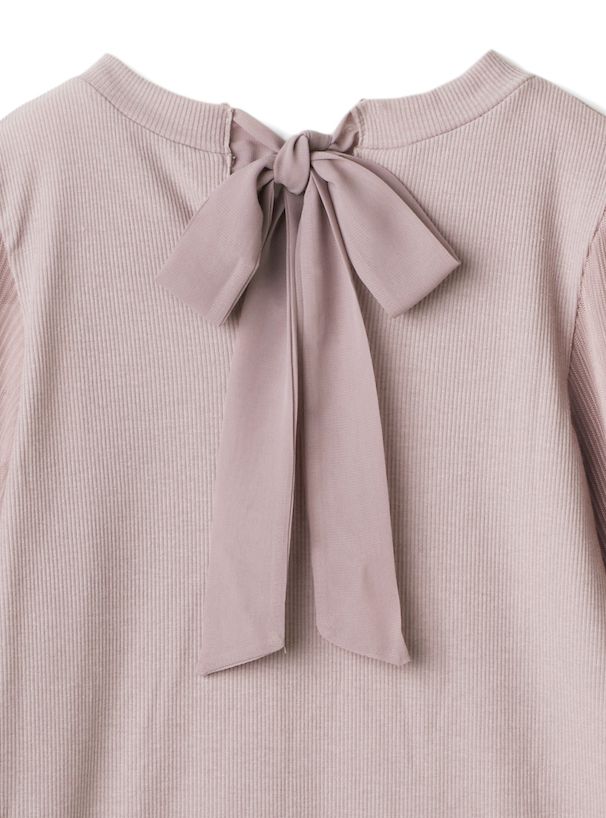 日本 GRL - 甜美薄紗拼接長袖上衣-煙燻粉 (F)