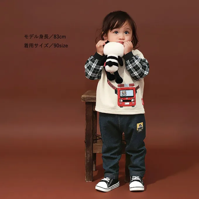 日本 ZOOLAND - 熊熊救援隊 車車口袋長袖上衣-警車-藍