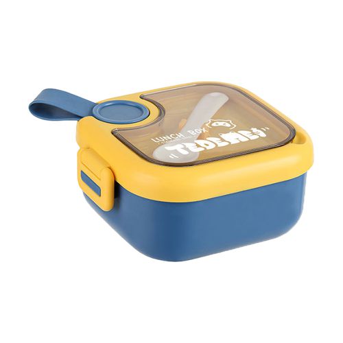 JoyNa - 304不鏽鋼飯碗+零食收納盒 寶寶外出餐具組 幼兒園餐具-藍黃