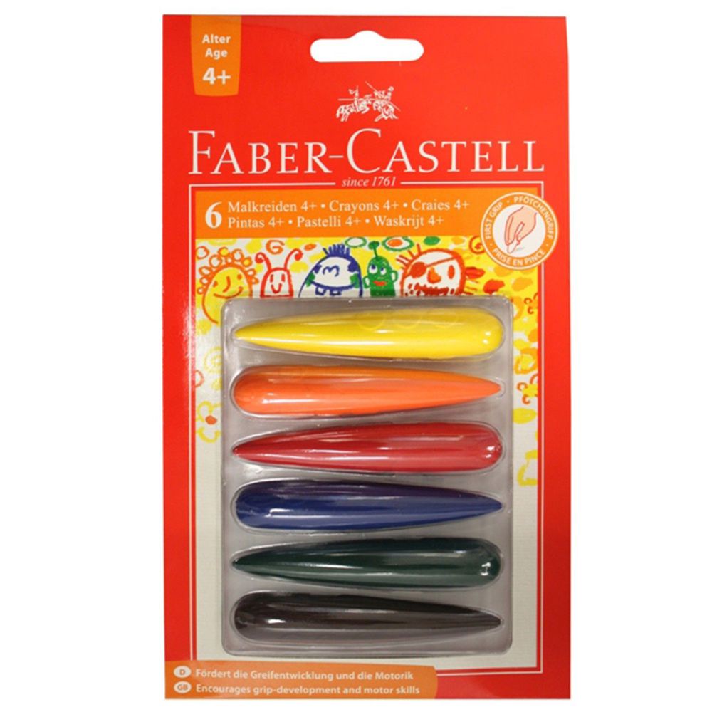 輝柏 FABER-CASTELL - 子彈可擦拭學齡蠟筆-6色