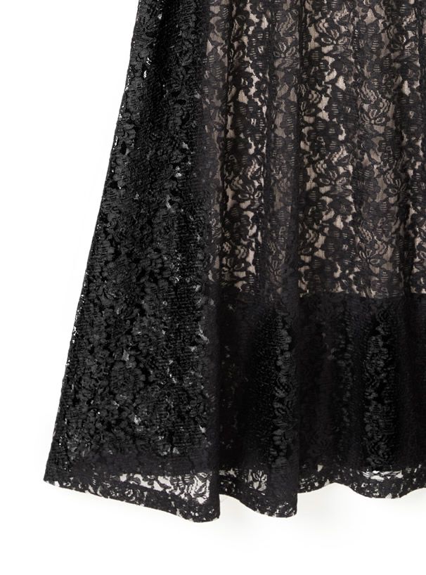 日本 GRL - 午夜緹花收腰兩件式吊帶洋裝-灰杏x黑