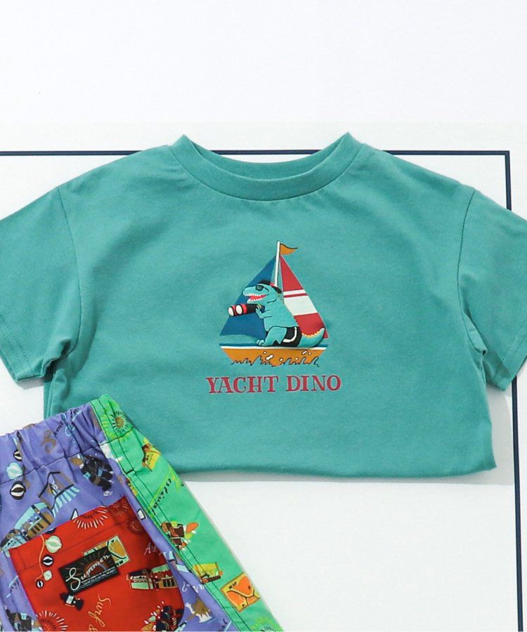 日本 BREEZE - 暑假來了立體印花短袖上衣-甲蟲-撞色袖黃