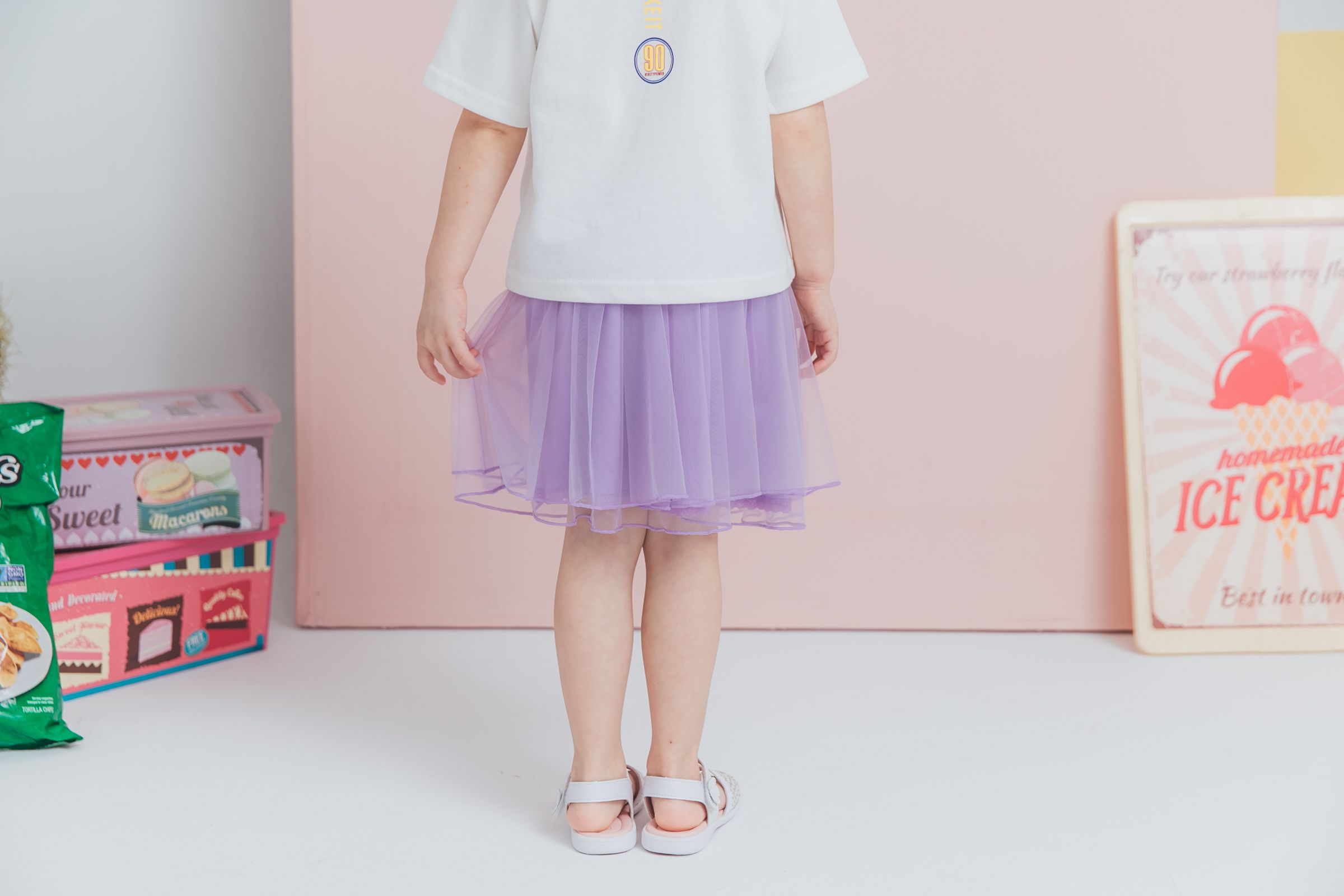 Peachy - 北鼻款*獨家訂製綿柔空氣紗裙-短裙款-薰衣草紫