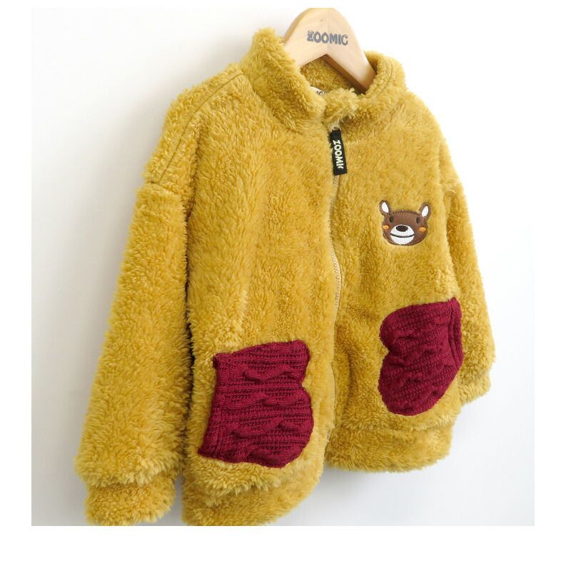 日本 ZOOLAND - 防寒刷毛保暖外套/夾克-熊熊-水藍