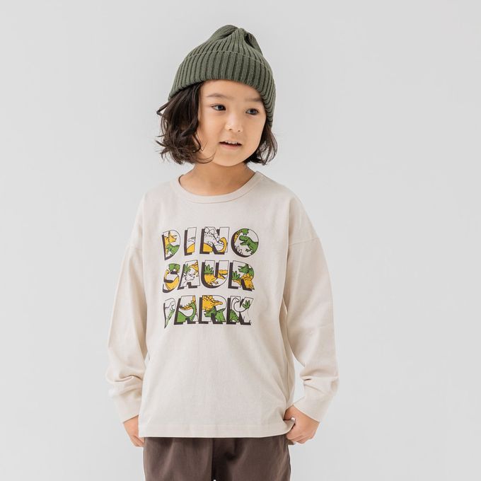 日本 Chil2 - 俏皮印花純棉薄長袖上衣-望遠鏡-奶油杏