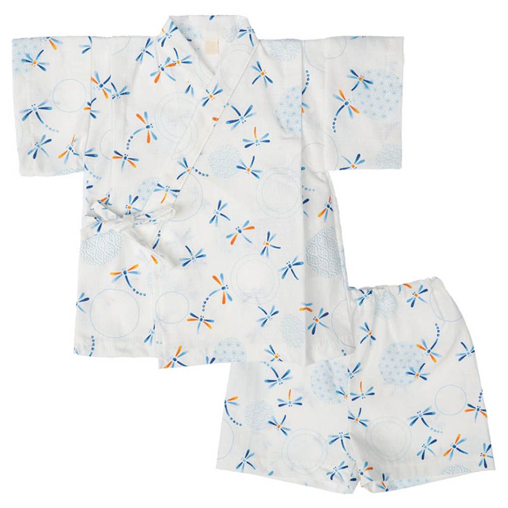 兩件式甚平-蜻蜓-米白色-日本製