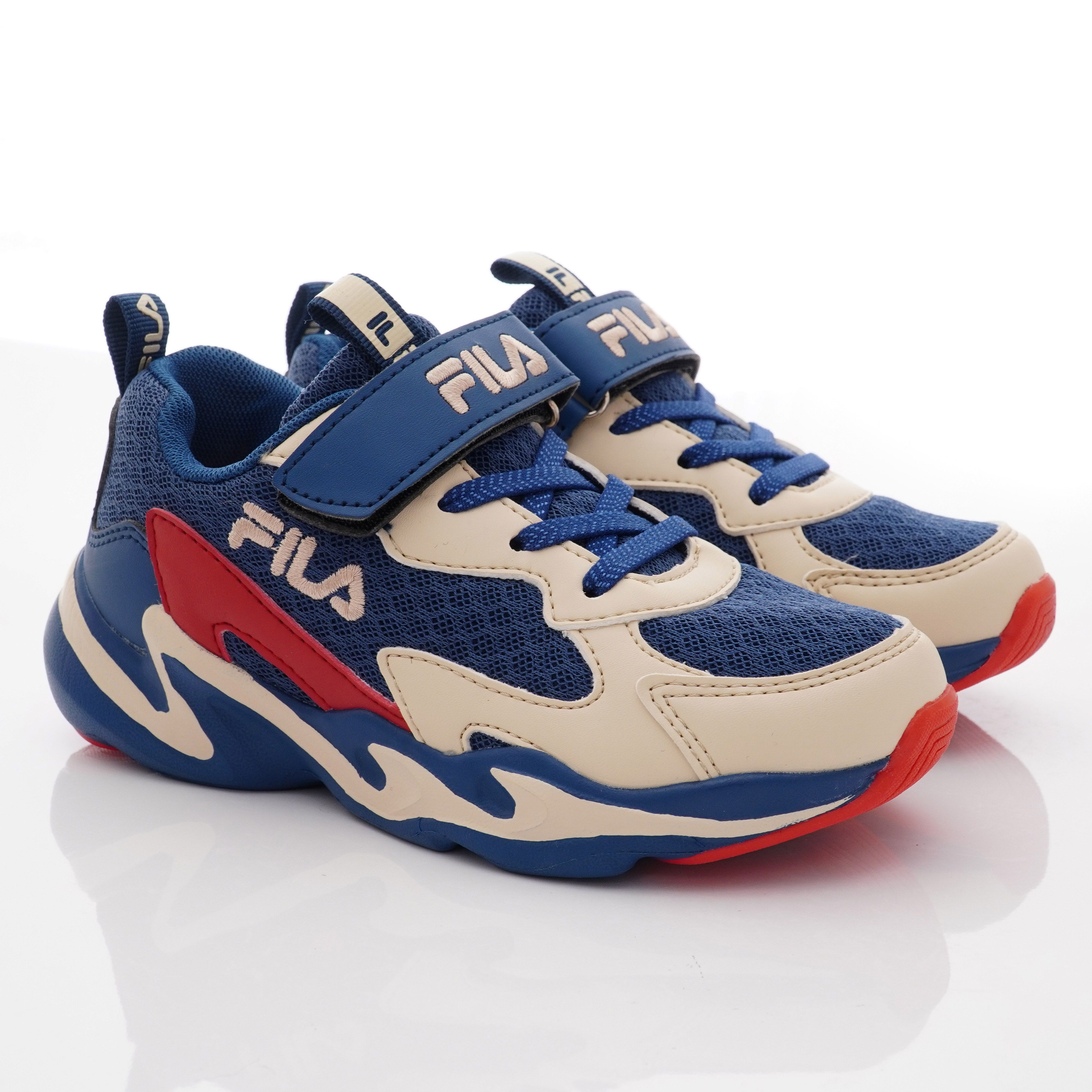 FILA - 機能穩定運動鞋款(中大童段)-藍