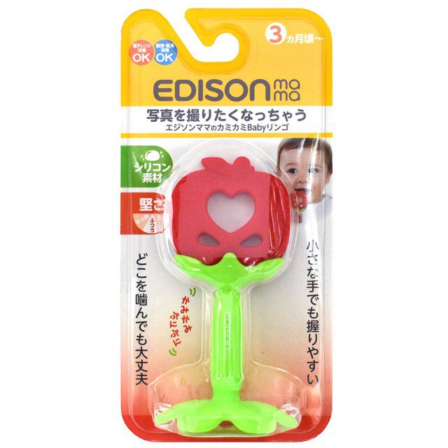 日本 EDISON mama - 嬰幼兒趣味蘋果潔牙器(3個月以上)