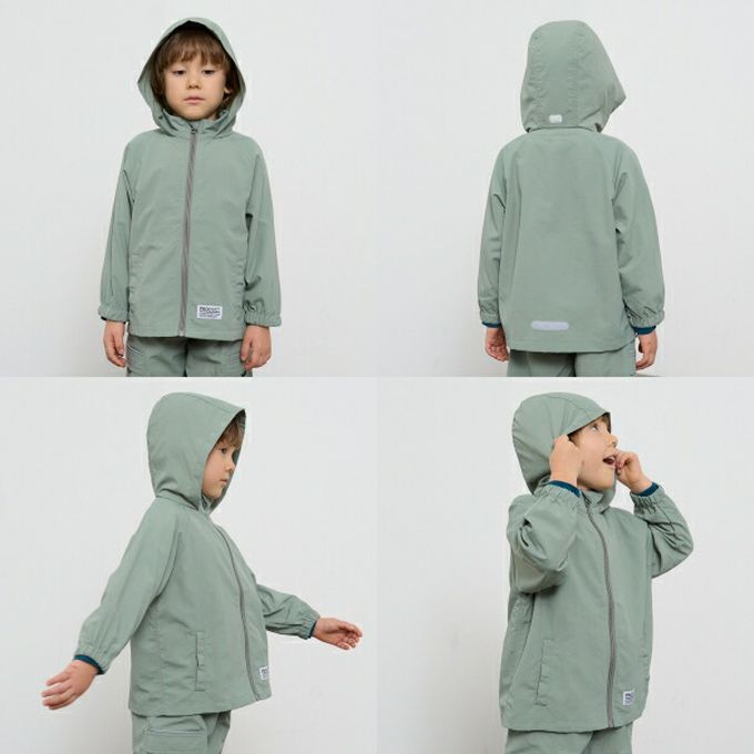 日本 b-ROOM - [品牌熱銷] 防潑水輕量派克風衣(帽可收)-淺軍綠