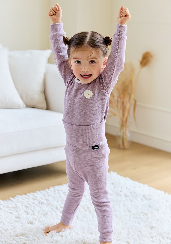 韓國 Cordi-i - 彈性腹卷睡衣套裝-熊熊-拿鐵咖